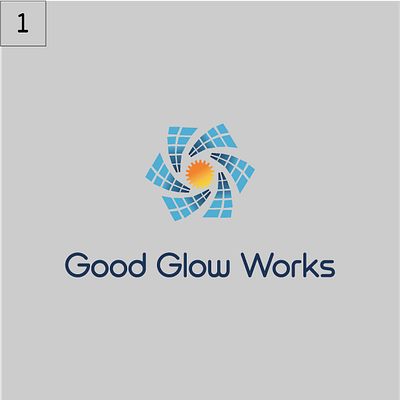 The logo for Good Glow Works! branding ecofriendly goodglowworks graphic design greenenergy logo luxuryhomes millennialliving moderncomfort solarpower sustainableliving