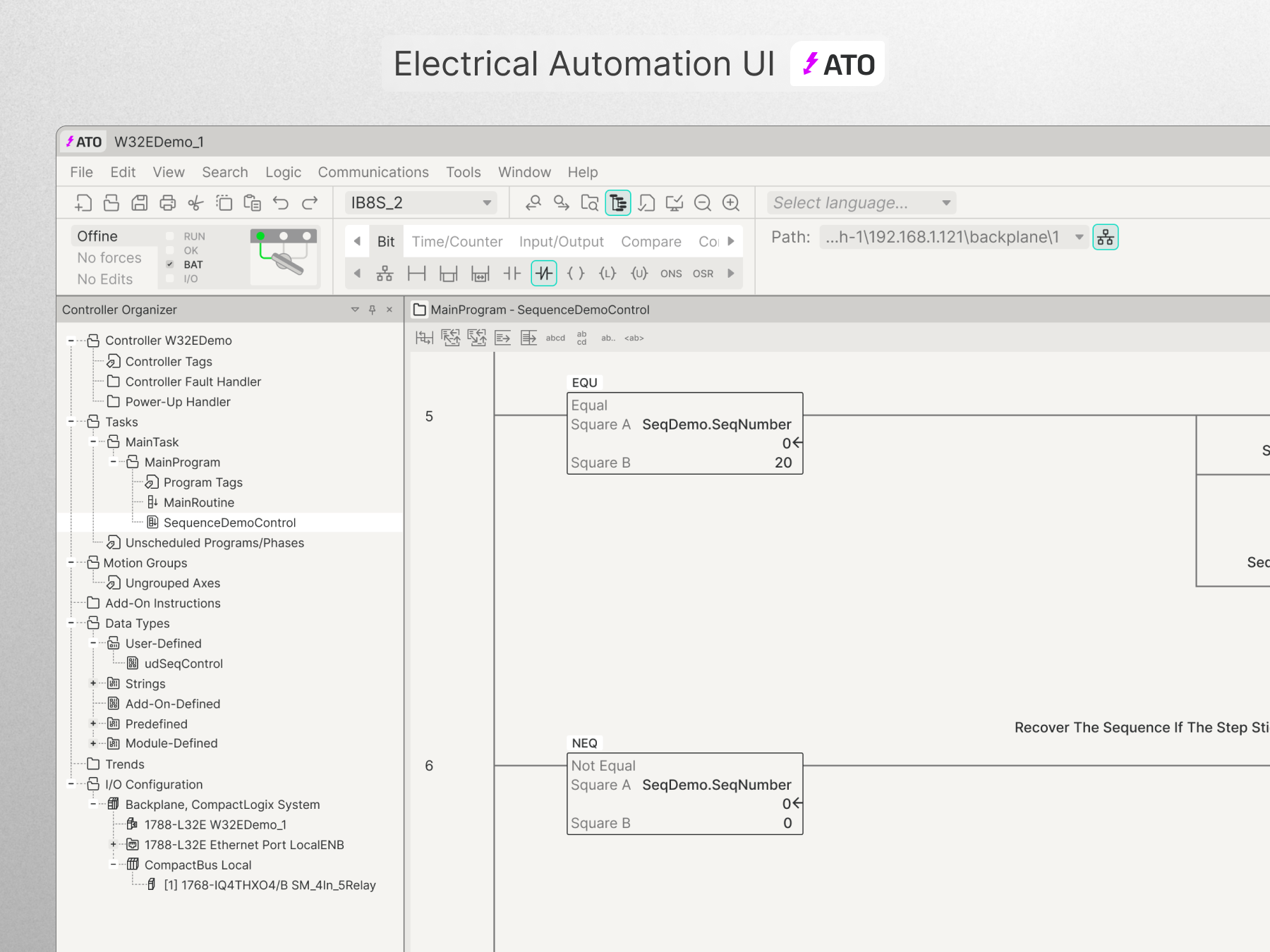 Electrical Automation Application product design ui