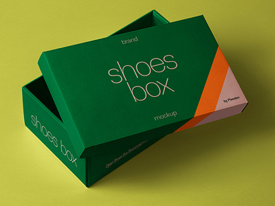 Free Shoes Psd Box Branding Psd Mockup box mockup packaging mockup shoe box mockup