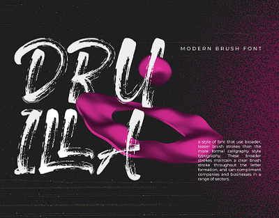 Druilla Modern Brush Font branding design font handwritten illustration italic logotype script typeface ui