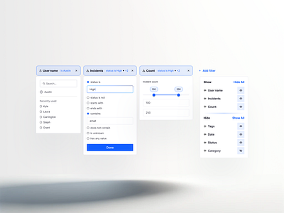 Filter Bars bar clean dashboard design filter find report search simple sort system ui ux
