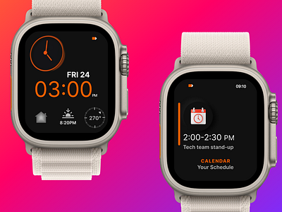 time & cal notification widget calendar ios iwatch product design time widget