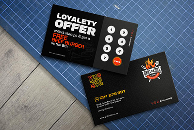Grill N Chill Loyalety Card Design branding business card loyalty card