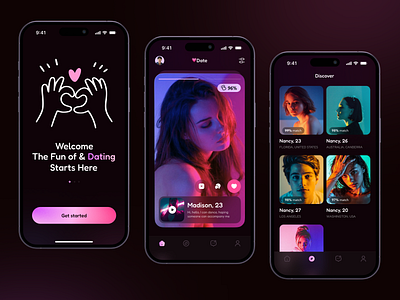 Dating App Design app date dating dating app design illustration ui