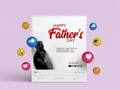 Happy Father's Day Social media post design. 3d animation branding creative fathers day post fathers day flayer graphic design happy fathers day happy fathers day post logo modern design motion graphics post design social media post design t shirt design tending tending design ui web