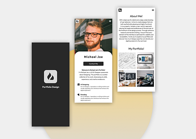 User Portfolio Mobile app Design app design branding figma graphic design portfolio ui website