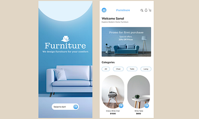 Furniture App Page app design figma furniture app page home page ui design