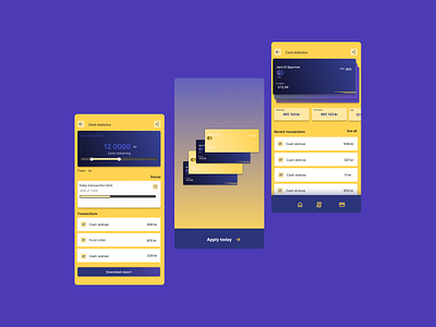 Finance app design ui