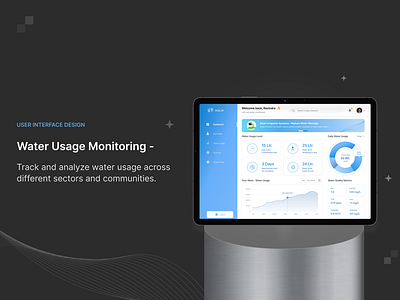 Water Usage Monitoring analyse water usage app art branding dailyui design icon illustration logo track water usage ui uiuxdesign ux vector water management water usage monitoring website design