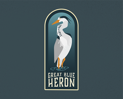 Great Blue Heron advenure badge badge design bird bird design design graphic design heron illustration