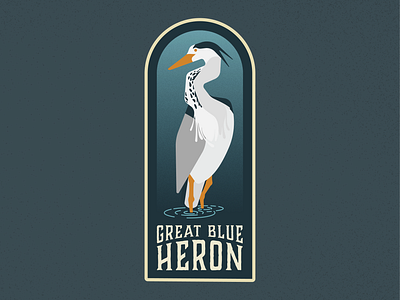 Great Blue Heron advenure badge badge design bird bird design design graphic design heron illustration