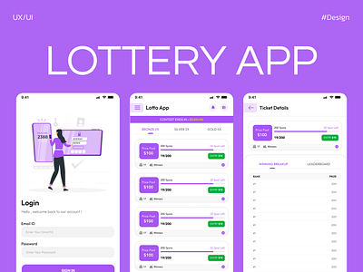 Lottery App app design lottery mobile design uxui