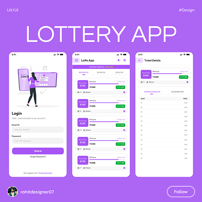 Lottery App app design lottery mobile design uxui