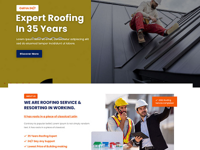 Jame - Roofing & Plumbing HTML5 Landing Page Template animation branding design flat illustration logo minimal typography ui website