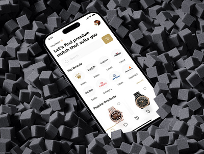 Watch Shop App UI Kit clean design ecommerce elegant figma gadget minimal mobile app premium ui ui kit watch shop