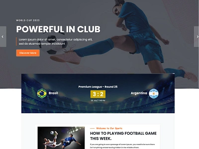 Hakam - Scoccer Clup & Sports Website Template animation branding design flat illustration logo minimal typography ui website