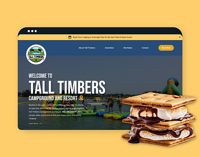 Tall Timbers Campground Website campground camping design digital design graphic design homepage summer ui user interface vacation webpage website