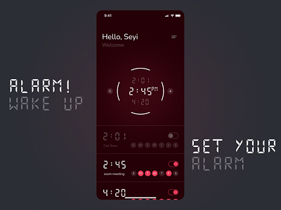 Alarm- mobile UI branding graphic design motion graphics ui