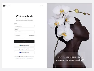Beauty UA beauty beautycommunity beautyportal dashboard log in login login screen ui ux webdesign