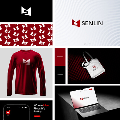 Senlin Brand Logo Design brand mark branding design graphic design illustration letter logo letter s logo logo logo mark logofolio modern logo negetive space logo typography ui ux vector