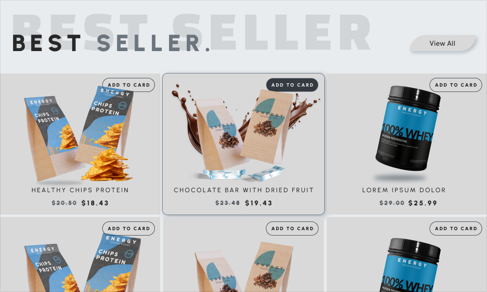 Healthy Protein Product UI Design - Best Sellers & Home Section by ...