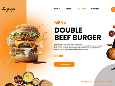 Hey foodies! Order Now 3d beef burger branding burger buy canva design designing designing page figma food foodie graphic design logo menu order ui uiux ux