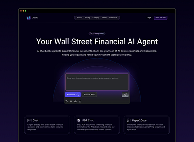 Advanced AI Insights for Financial Markets with Chat Ai ai ai chat animation artificial intelligence automated branding chat chatbot creative dashboard design finance graphic design motion graphics openai ui ux website