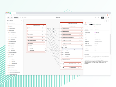 Data Lineage for Dawiso data data flow data lineage database design governance ui ui ux ux