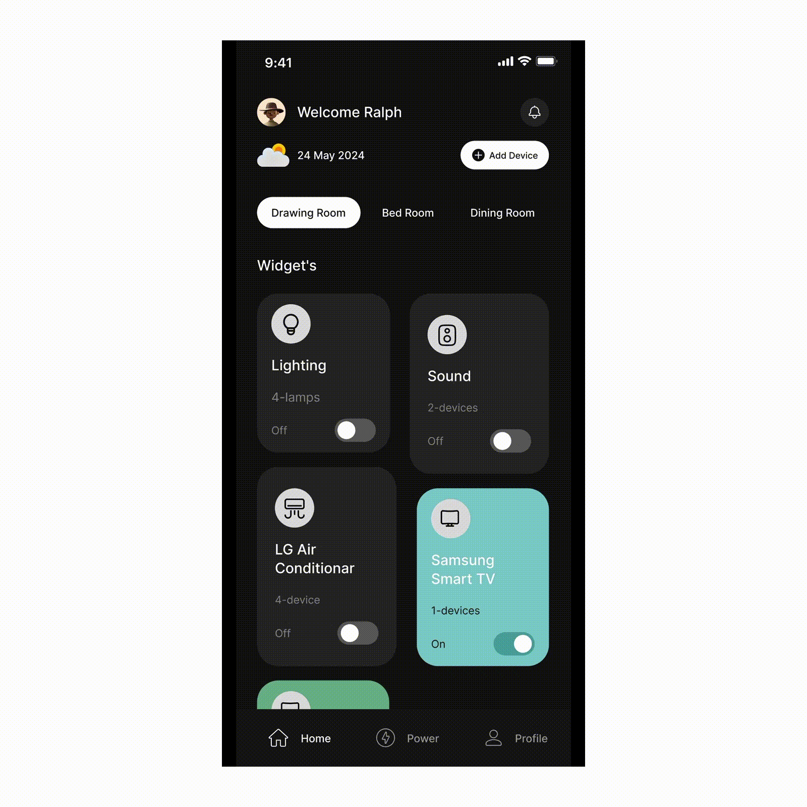 Daily UI Challenge #Day 21 Home Monitoring Dashboard appdesign application automation control dark theam dashboard design device dribbble figma home monitoring dashboard ios design modern house remote control smart app smart home tech app technology ui uiux