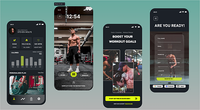 WORKOUT MOBILE APPLICATION app challenge excercise goals grow gym gym app man mobile app muscle training app ui ui design ux work workout
