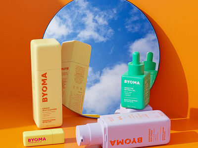 3D Product Visualization | Byoma 3d blender cgi cream product design render serum skin care visualization