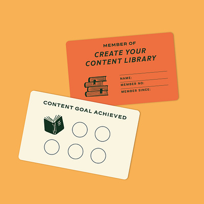 Create Your Content Library book illustration books branding card content design graphic design illu illustration library library card social stamp