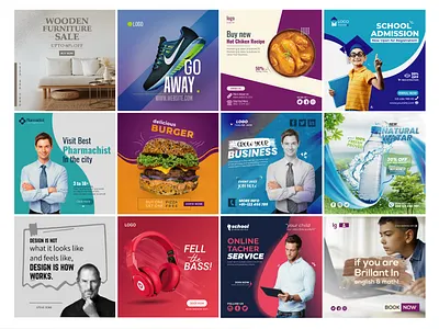 Instagram Posts branding facebook post graphic design instagram posts instagram templates minimal modesign20 poster design social media kit social media post design web templates