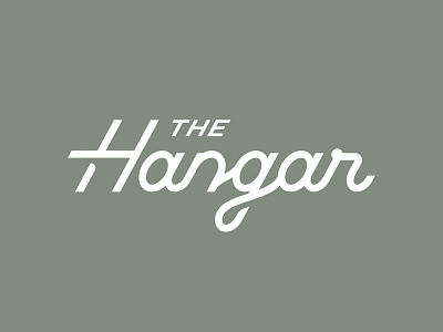 The Hangar bar custom hangar lettering restaurant script
