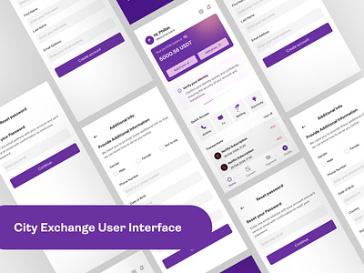 CityXchange User Interface animation blockchain branding cryptocurrency dapps design ui web3