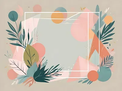 Flowers illustration mockup art flowers frame green illustration mockup nature