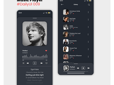 Music player - #DailyUI - #009 009 dailyui ui ux