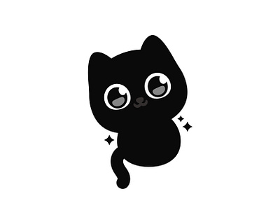 Black Cat 🐈‍⬛ animal black cat illustration kitten pet vector