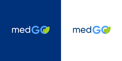 Logotype "medGO" blue eps go green illustrator light blue logo logtype med medgo medical medicine svg white white blue