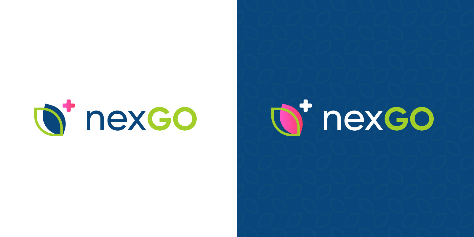 Logotype "nexGO" ambulance blue green logo logotype med medic medicine nex nexgo violet white больница зеленый листок логотип медик медицина синий