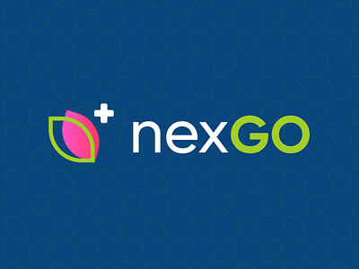 Logotype "nexGO" ambulance blue green logo logotype med medic medicine nex nexgo violet white больница зеленый листок логотип медик медицина синий