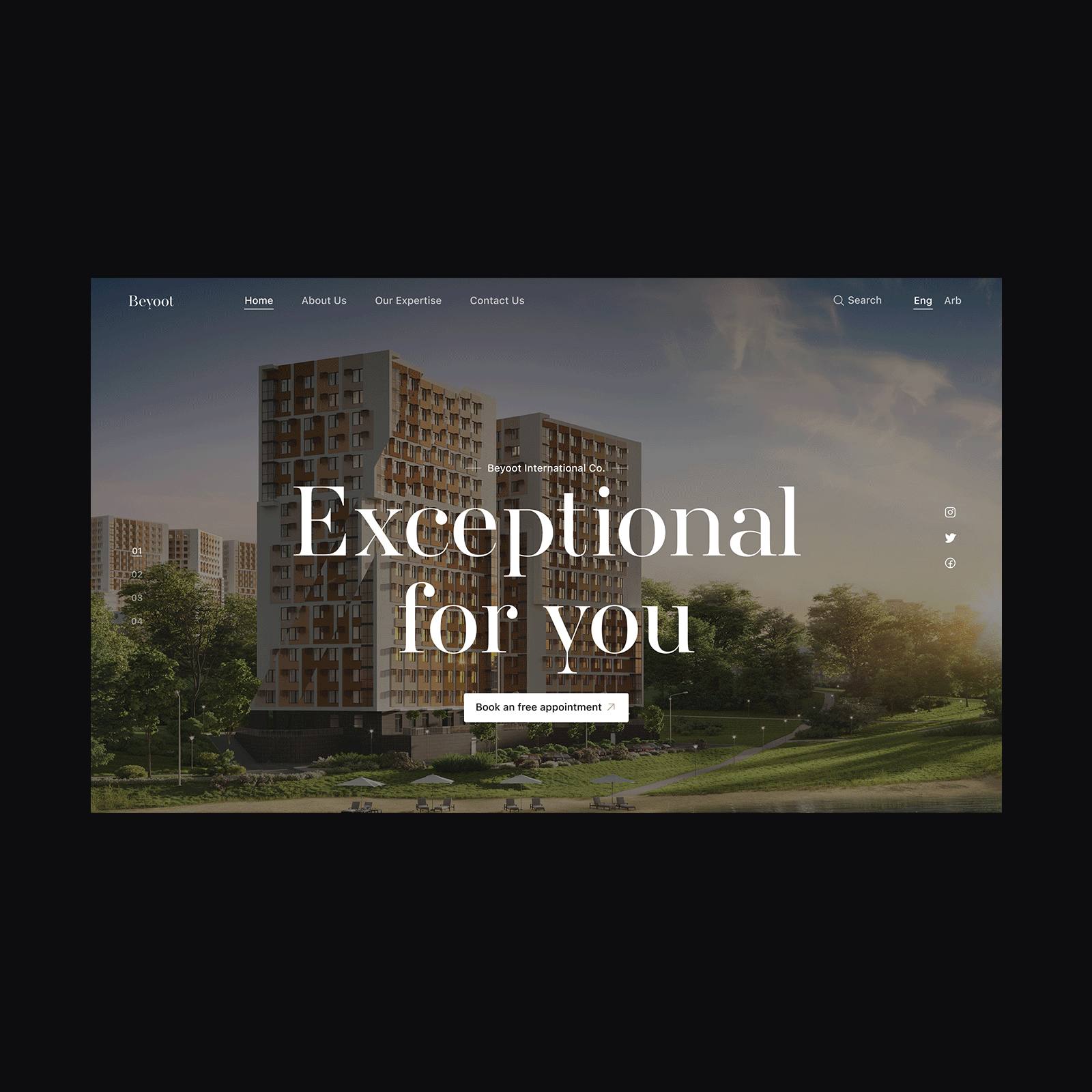 Beyoot Int. Design Proposal design estate landing page typography ui ux web