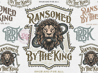 Ransomed By The King branding company brand logo company branding company logo design graphic design handcrafted illustration leather leather goods typeface