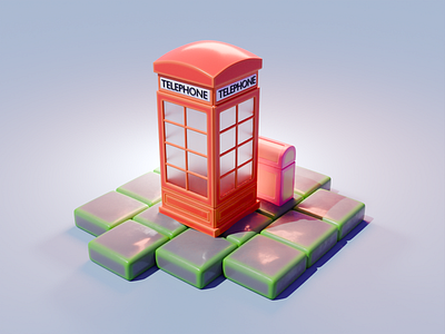 Classic British Phone Booth 3D Model