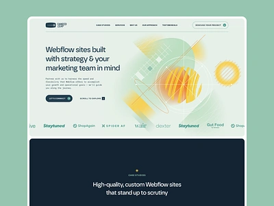 Agency website design exploration | Studio Suprasoul abstract illustration abstract web design agency agency website agency website design branding custom illustration design geometric illustration geometric shapes geometry graphic design hero section illustration landing page logo ui web design webflow webflow agency