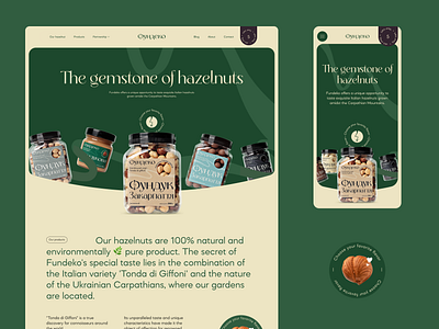 Responsive e-commerce web design | Studio Suprasoul brand identity branding design e commerce eco ecommerce graphic design hazelnut landing page logo packaging design responsive web snack sustainability sweets ui visual design visual identity web design