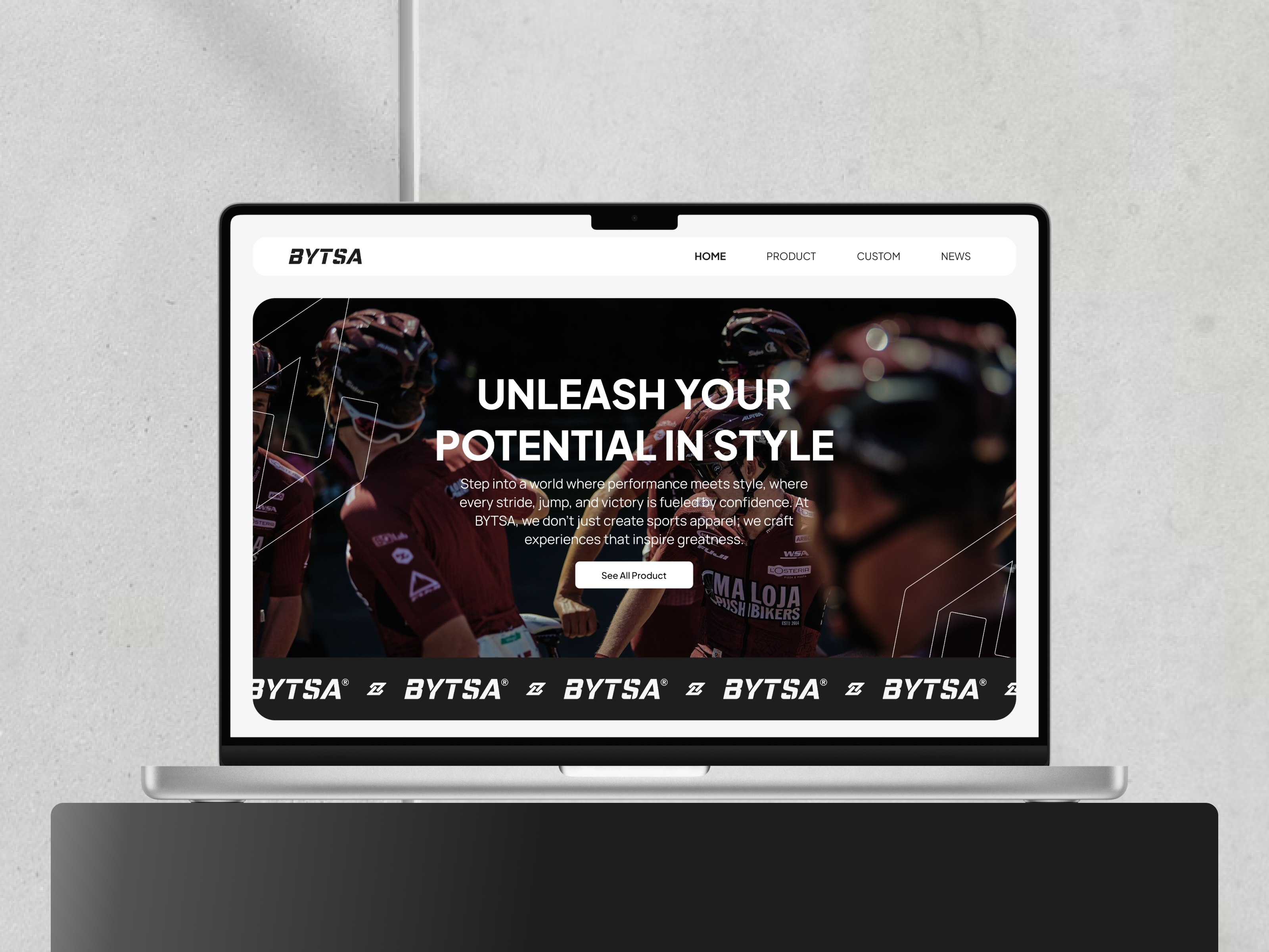 BYTSA - Sports Apparel Landing Page athletic branding design ecommerce landing page sports sports landing page sports wear sports website ui ux web design website