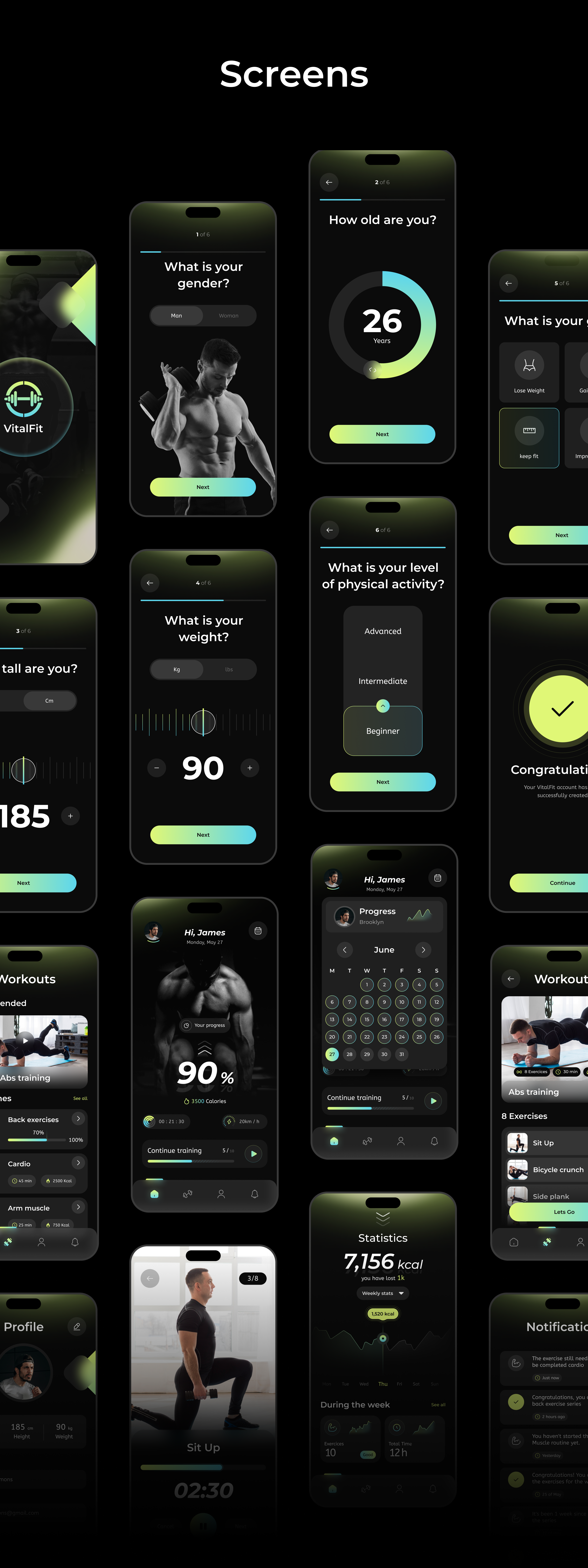 🏋️ VitalFit: Mobile App | Case Study By Angel Villanueva For Orizon: UI ...