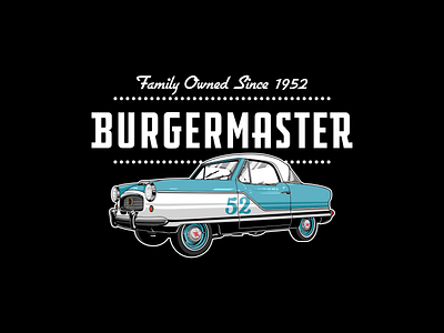 Logo For Burgermaster branding car classic design graphic design illustration logo retro tshirt vector vehicles vintage