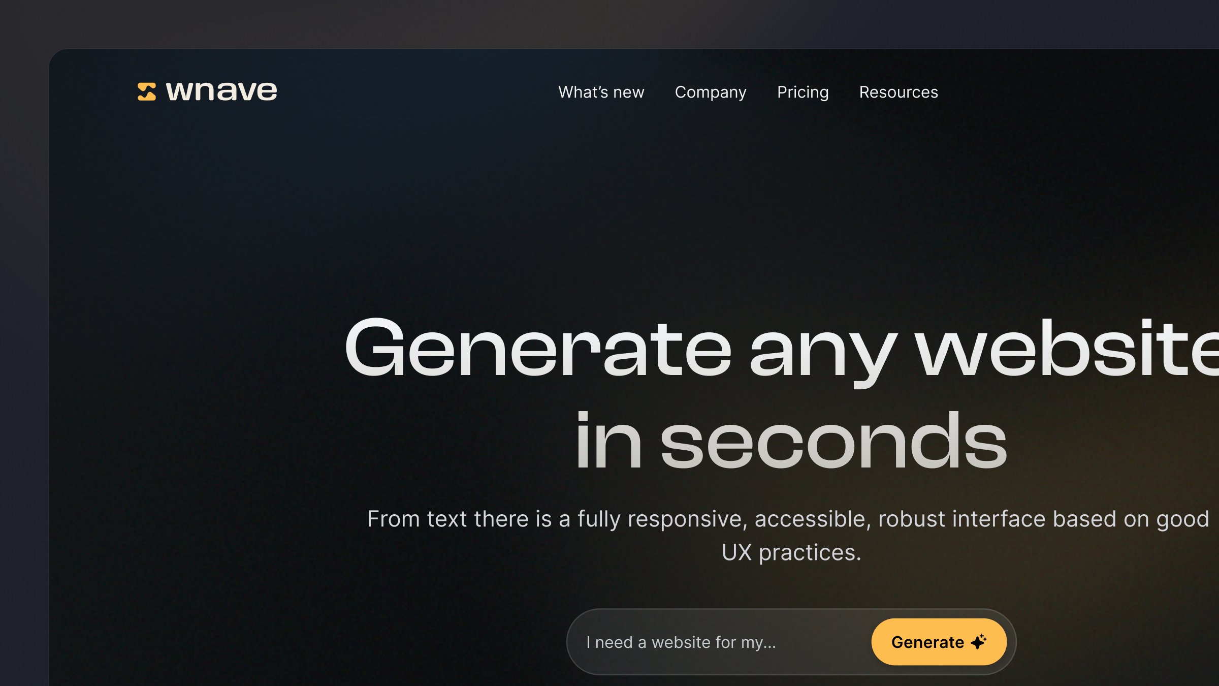 Example of Hero section